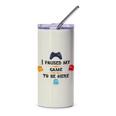 Paused My Game Tumbler, Funny Gamer Gift, Video Game Lover Present, Gaming Addict Tumbler, Novelty Gaming Tumbler, Gifts for Gamers - Tawshia